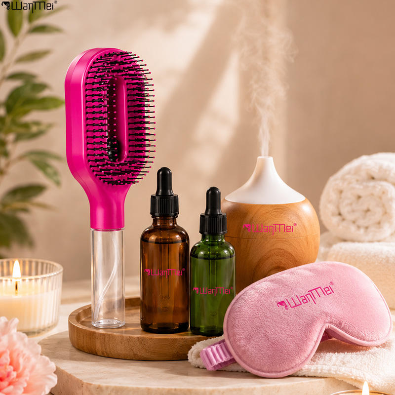 2-in-1 Fine Mist Spray Hair Brush, Refillable Water Hydration Detangling Comb, Bristle-Free Anti-Frizz Massage Hairbrush, Anti-Static Portable Hairstyling Tool for Dry Frizzy Curly Hair Volumizing