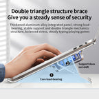 Portable Foldable Dual Fan Cooling Laptop Stand, Aluminum Alloy Height Adjustable Notebook Holder, Anti-Slip Ergonomic Desktop Support Bracket, Universal Cooling Stand for Laptop & Tablet