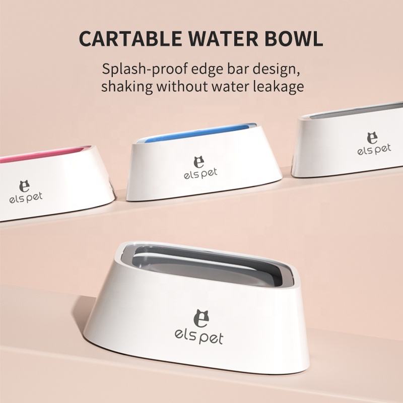 No Spill Dog Water Bowl, Buoyant Anti-Splash Pet Drinking Bowl, No Wet Mouth & Wet Beard Design, Leak-Proof Plastic Water Feeder, Non-Slip Waterproof Pet Bowl for Dogs Cats Indoor & Travel Use