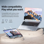 Portable Foldable Dual Fan Cooling Laptop Stand, Aluminum Alloy Height Adjustable Notebook Holder, Anti-Slip Ergonomic Desktop Support Bracket, Universal Cooling Stand for Laptop & Tablet