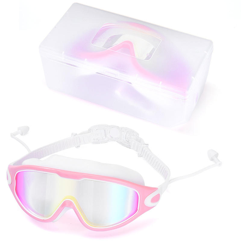 Limited Time: 40% OFF 🔥2026 New Large Wide Vision Swimming Goggles, HD Anti-Fog Waterproof Swim Glasses, UV Protection Leak-Proof Silicone Goggles with Earplugs