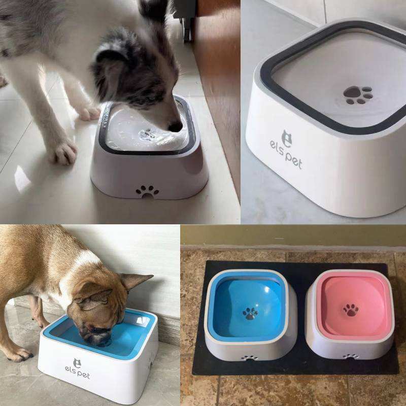 No Spill Dog Water Bowl, Buoyant Anti-Splash Pet Drinking Bowl, No Wet Mouth & Wet Beard Design, Leak-Proof Plastic Water Feeder, Non-Slip Waterproof Pet Bowl for Dogs Cats Indoor & Travel Use