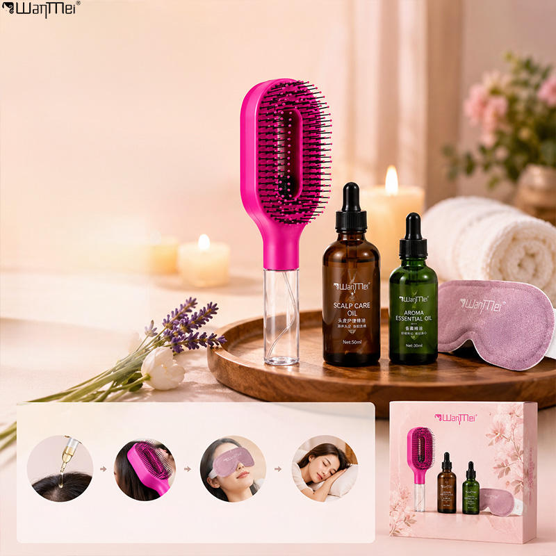 2-in-1 Fine Mist Spray Hair Brush, Refillable Water Hydration Detangling Comb, Bristle-Free Anti-Frizz Massage Hairbrush, Anti-Static Portable Hairstyling Tool for Dry Frizzy Curly Hair Volumizing