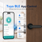 Tuya TTLock Smart Door Lock, Biometric Fingerprint & Key Card Electronic Security Lock, Anti-Theft Smart Handle Lever Lock, Bluetooth APP Remote Control Keyless Entry Lock for Home Apartment Office Rental