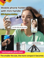 Mini Selfie Stick Foldable 3 in 1 Extendable Grip Phone Shooting Tripod Stand with BT Remote Control