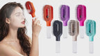 2-in-1 Fine Mist Spray Hair Brush, Refillable Water Hydration Detangling Comb, Bristle-Free Anti-Frizz Massage Hairbrush, Anti-Static Portable Hairstyling Tool for Dry Frizzy Curly Hair Volumizing